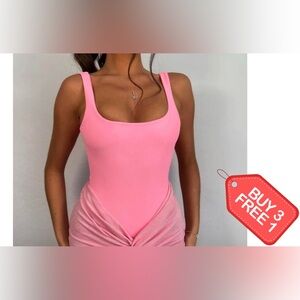 Pink Classic One-Piece Swimsuit